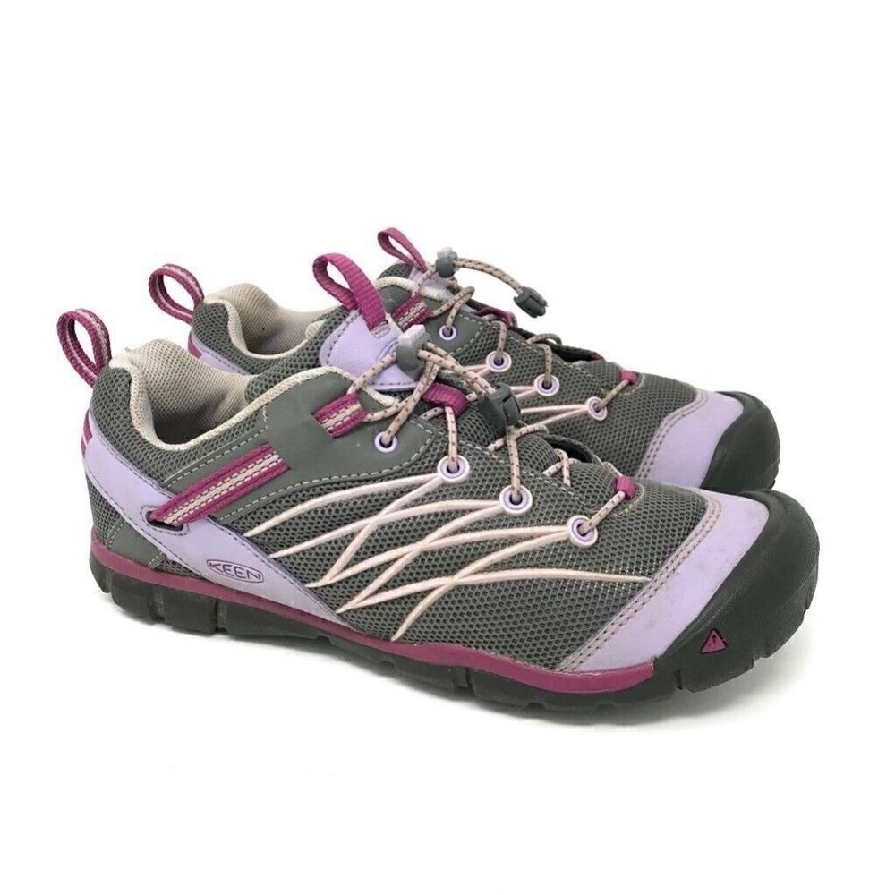 KEEN Womens Athletic Shoes Gray Lilac Cross Training Low Top Bungee Lace Up 6